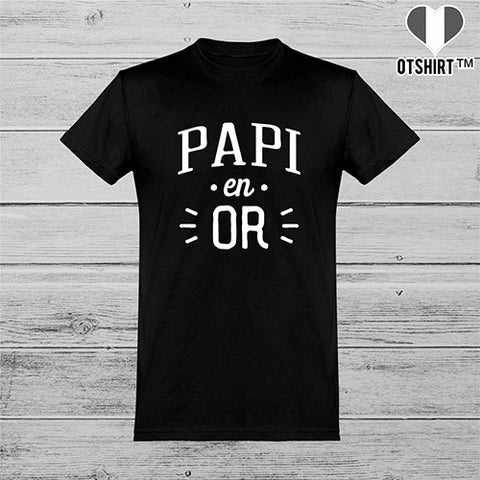  T shirt homme papi en or