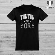  T shirt homme tonton en or