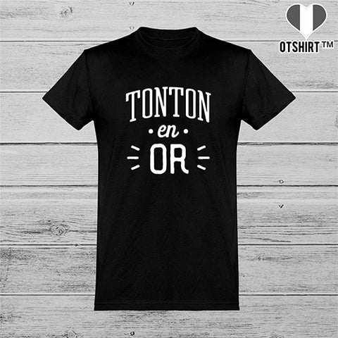  T shirt homme tonton en or
