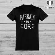  T shirt homme parrain en or