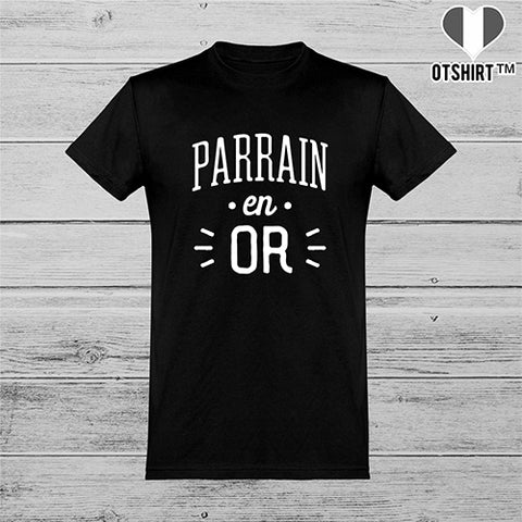 T shirt homme parrain en or