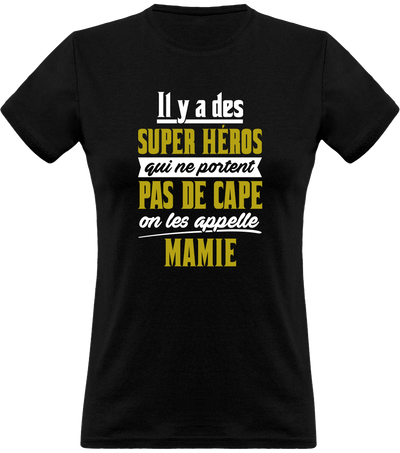 T shirt femme mamie super héro