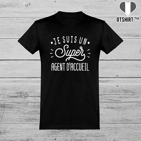  T shirt homme je suis un super agent d’accueil