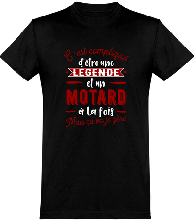  T shirt homme motard et légende