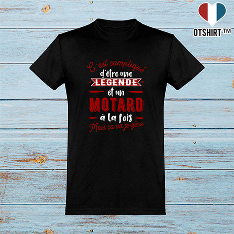  T shirt homme motard et légende