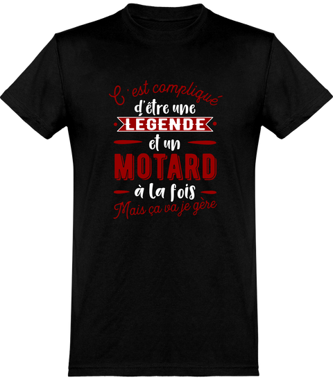 Cadeau homme T shirt homme motard et légende –