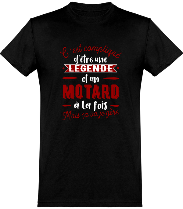  T shirt homme motard et légende