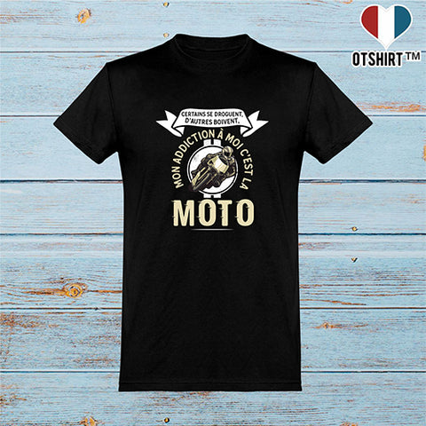  T shirt homme mon addiction la moto