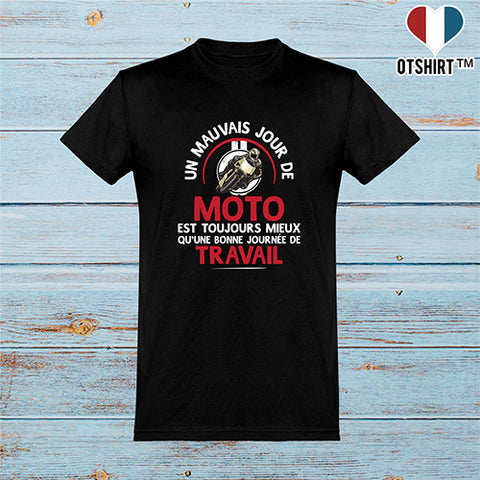  T shirt homme un mauvais jour de moto