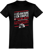  T shirt homme célibataire sur ma moto