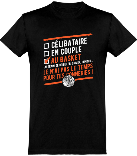  T shirt homme célibataire au basket
