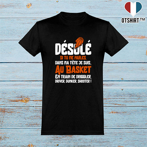  T shirt homme je suis au basket