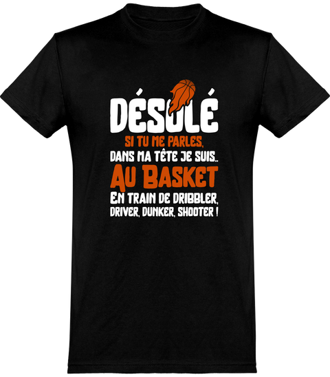  T shirt homme je suis au basket