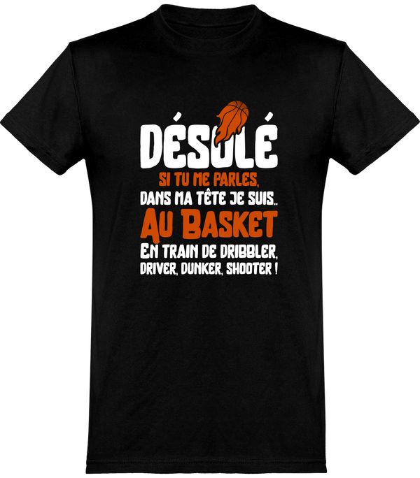  T shirt homme je suis au basket