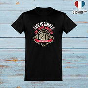  T shirt homme life is simple basket