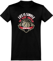  T shirt homme life is simple basket