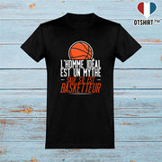  T shirt homme l'homme idéal est basketteur