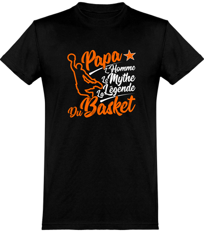  T shirt homme papa la légende du basket