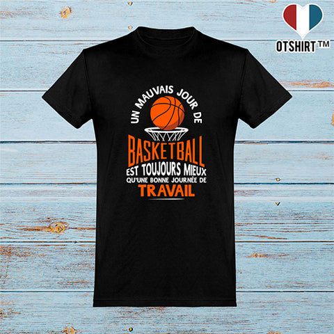  T shirt homme un mauvais jour de basket