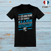  T shirt homme célibataire à la pêche