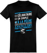  T shirt homme célibataire à la pêche