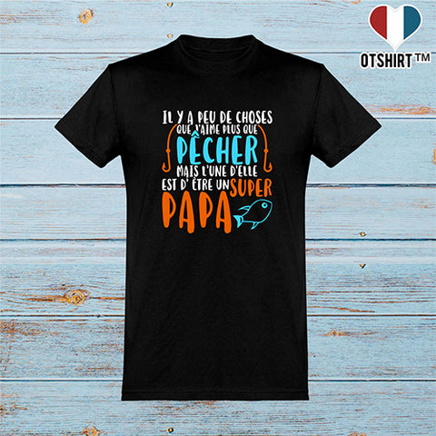  T shirt homme pêcheur et super papa