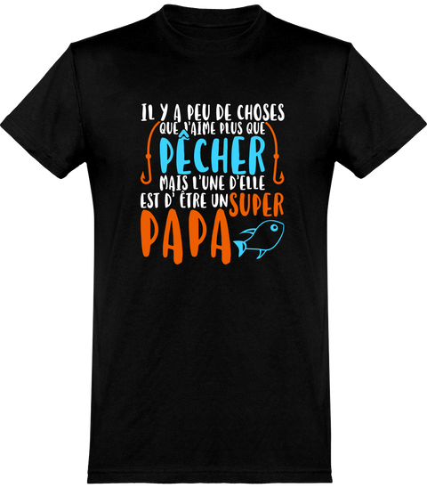  T shirt homme pêcheur et super papa