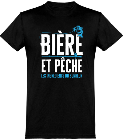  T shirt homme bière et pêche