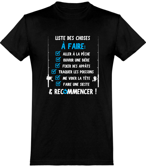  T shirt homme la liste du pêcheur