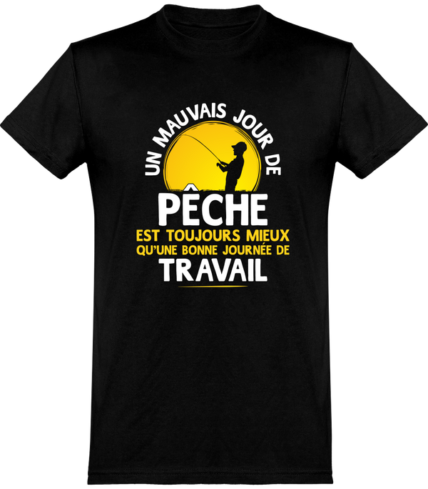  T shirt homme un mauvais jour de pêche