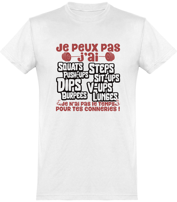  T shirt homme j'peux pas j'ai squats