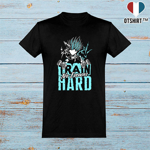  T shirt homme train hard