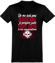  T shirt homme pas asocial ordi