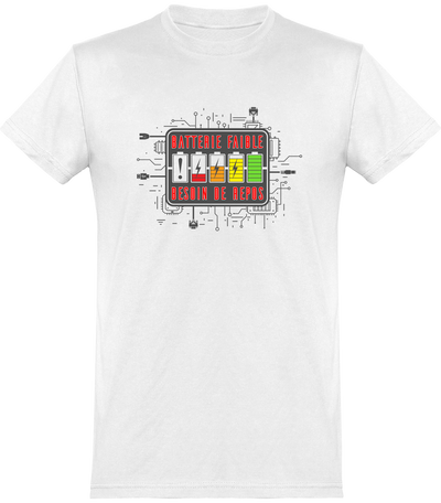  T shirt homme batterie faible