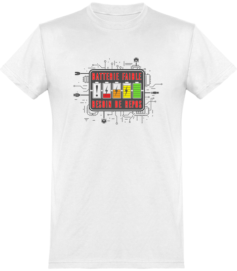  T shirt homme batterie faible