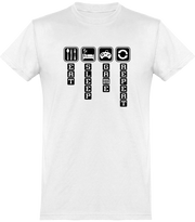  T shirt homme eat sleep game repeat