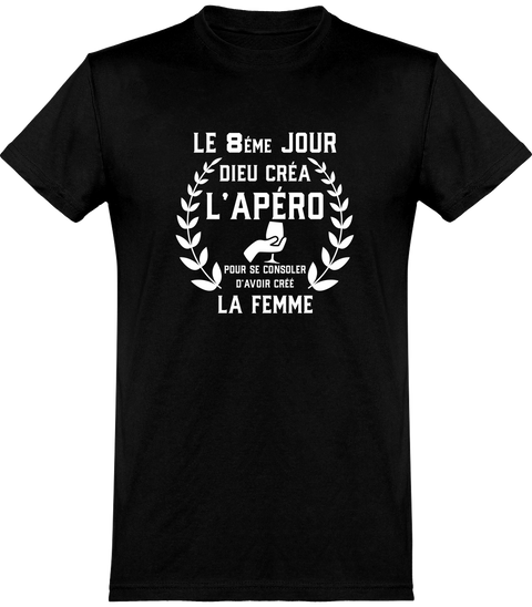  T shirt homme dieu créa l'apéro