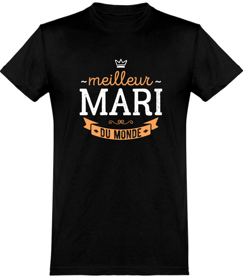  T shirt homme meilleur mari du monde famille