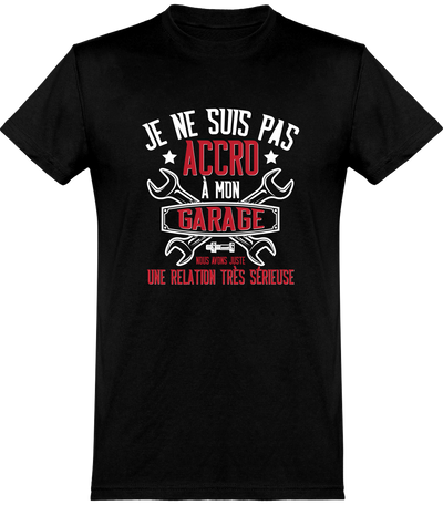  T shirt homme pas accro à mon garage
