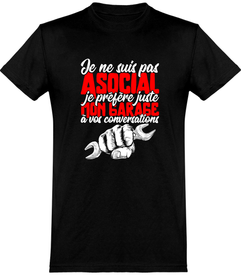  T shirt homme je préfère mon garage