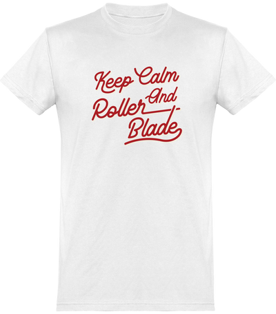  T shirt homme keep calm and roller blade