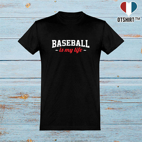  T shirt homme baseball is my life
