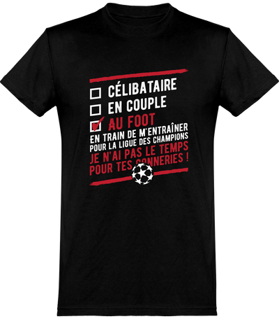  T shirt homme célibataire au foot