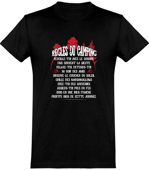  T shirt homme les règles du camping