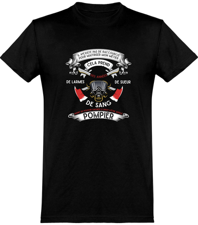  T shirt homme maîtriser mon métier pompier