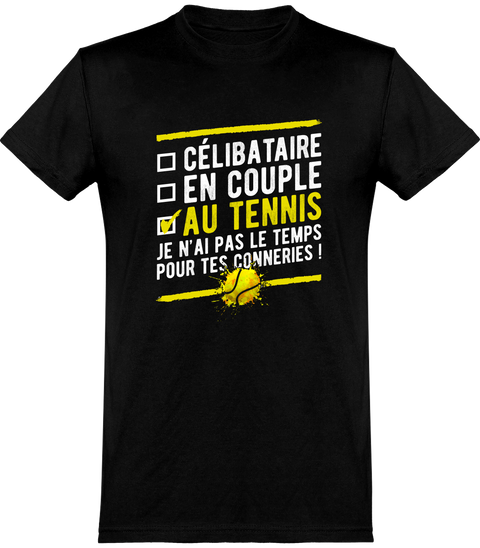  T shirt homme célibataire au tennis