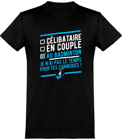  T shirt homme célibataire au badminton