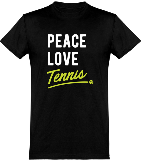  T shirt homme peace, love, tennis