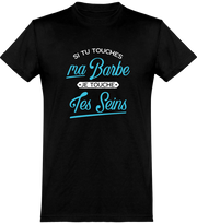  T shirt homme si tu touches ma barbe
