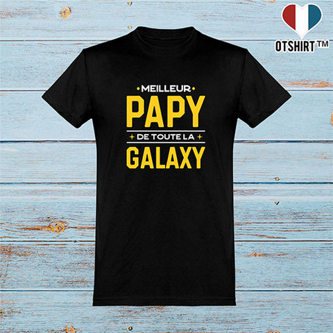  T shirt homme meilleur papy galaxy